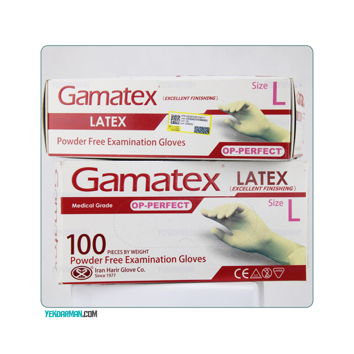 دستکش لاتکس گاماتکس بدون پودر OP-Perfect - تصویر 2