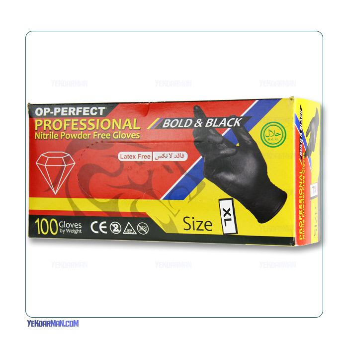 دستکش نیتریل مشکی اوپی